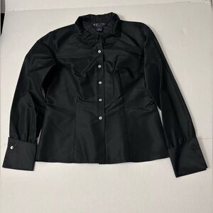 Brooks Brothers Womens Silk Long Sleeve Button Down Shirt Size 4